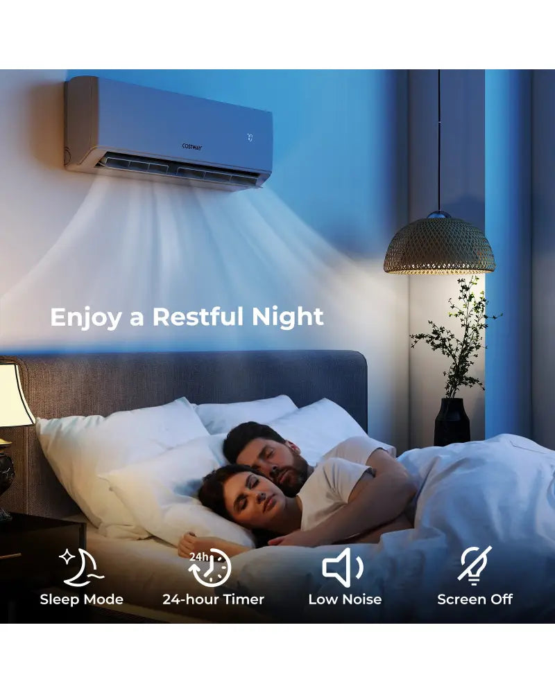 UltrEco Series 18000 BTU 2 Zone 22 SEER2 Mini Split Air Conditioner Wifi Enabled with Heat Pump-7K + 7K - White - 2