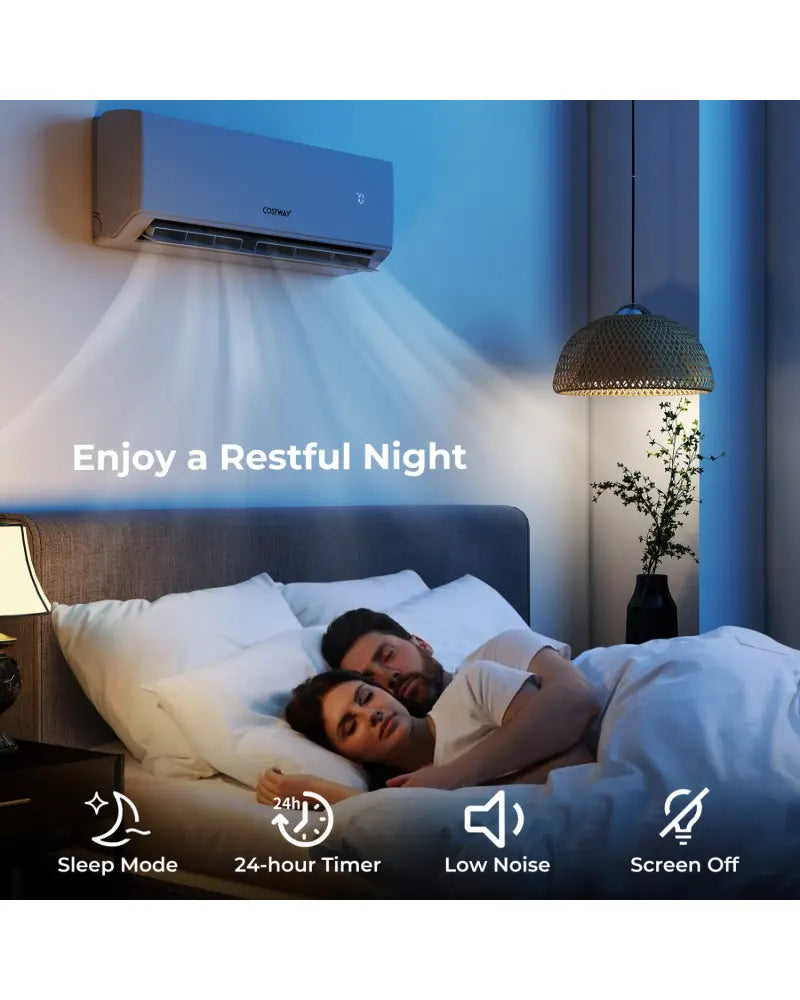 UltrEco Series 24000 BTU 2 Zone 23 SEER2 Mini Split Air Conditioner Wifi Enabled with Heat Pump-7K + 12K - White - 2