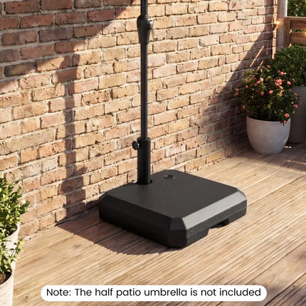 Umbrella Base for Half Patio Umbrellas 48.5 lbs Water & Sand Fillable Umbrella Stand - Outdoor Umbrella Bases