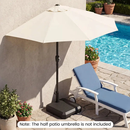 Umbrella Base for Half Patio Umbrellas 48.5 lbs Water & Sand Fillable Umbrella Stand - Outdoor Umbrella Bases
