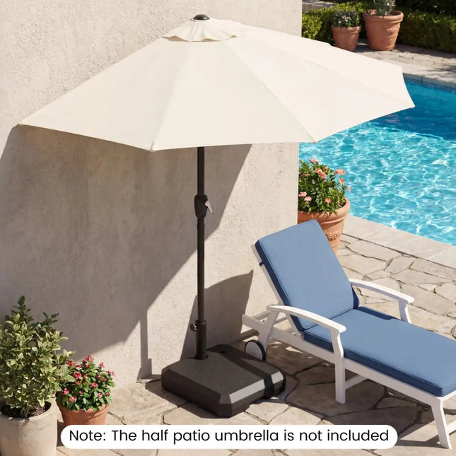 Umbrella Base for Half Patio Umbrellas 48.5 lbs Water & Sand Fillable Umbrella Stand - Outdoor Umbrella Bases