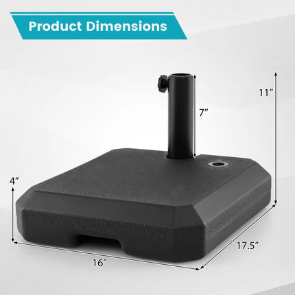 Umbrella Base for Half Patio Umbrellas 48.5 lbs Water & Sand Fillable Umbrella Stand - Outdoor Umbrella Bases