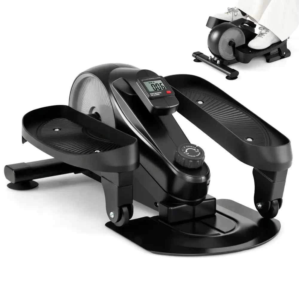 Under Desk Elliptical Pedal Exerciser Adjustable Magnetic Resistance-Silver - Silver - Elliptical Trainers