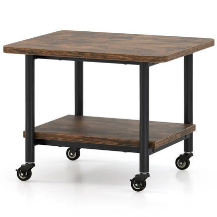 Under Desk Printer Stand with 360Â° Swivel Casters-Brown - Brown - Laptop Tables & Printer Stands