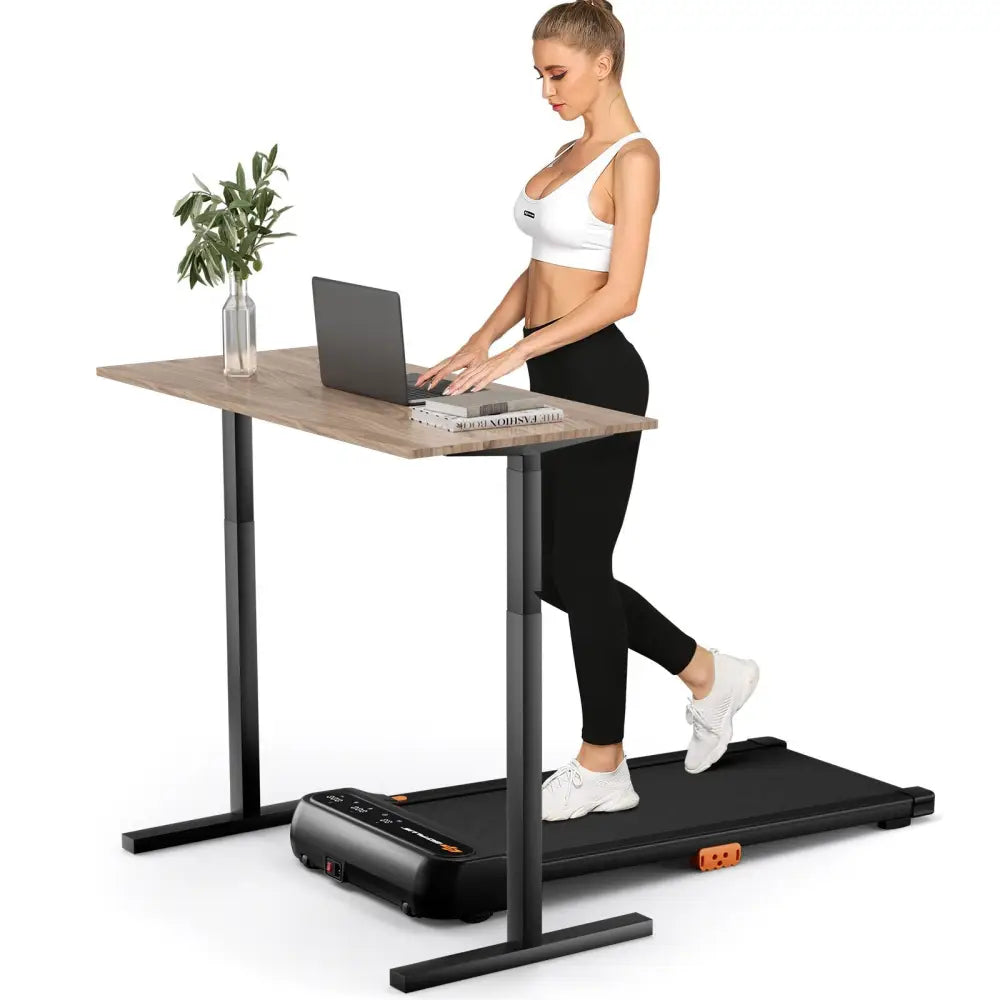 Under Desk Walking Pad Treadmill for Home/Office with Watch-Like Remote Control - Black - Treadmills