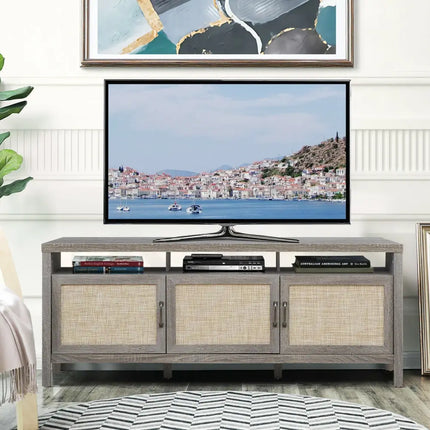 Universal TV Stand Entertainment Media Center for TV’s up to 65 Inch-Gray - Gray - Entertainment Centers & TV Stands