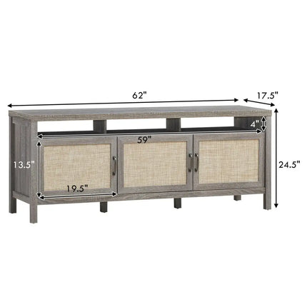 Universal TV Stand Entertainment Media Center for TV’s up to 65 Inch-Gray - Gray - Entertainment Centers & TV Stands