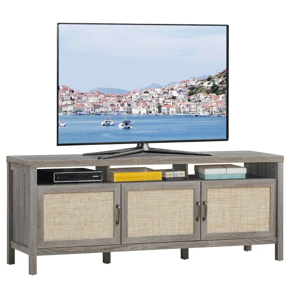 Universal TV Stand Entertainment Media Center for TV’s up to 65 Inch-Gray - Gray - Entertainment Centers & TV Stands