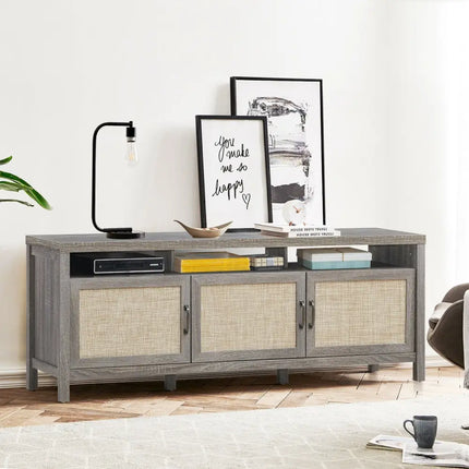 Universal TV Stand Entertainment Media Center for TV’s up to 65 Inch-Gray - Gray - Entertainment Centers & TV Stands
