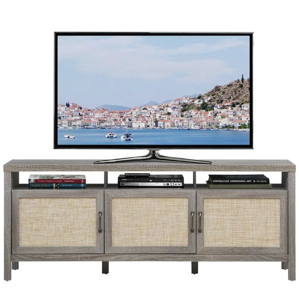 Universal TV Stand Entertainment Media Center for TV’s up to 65 Inch-Gray - Gray - Entertainment Centers & TV Stands