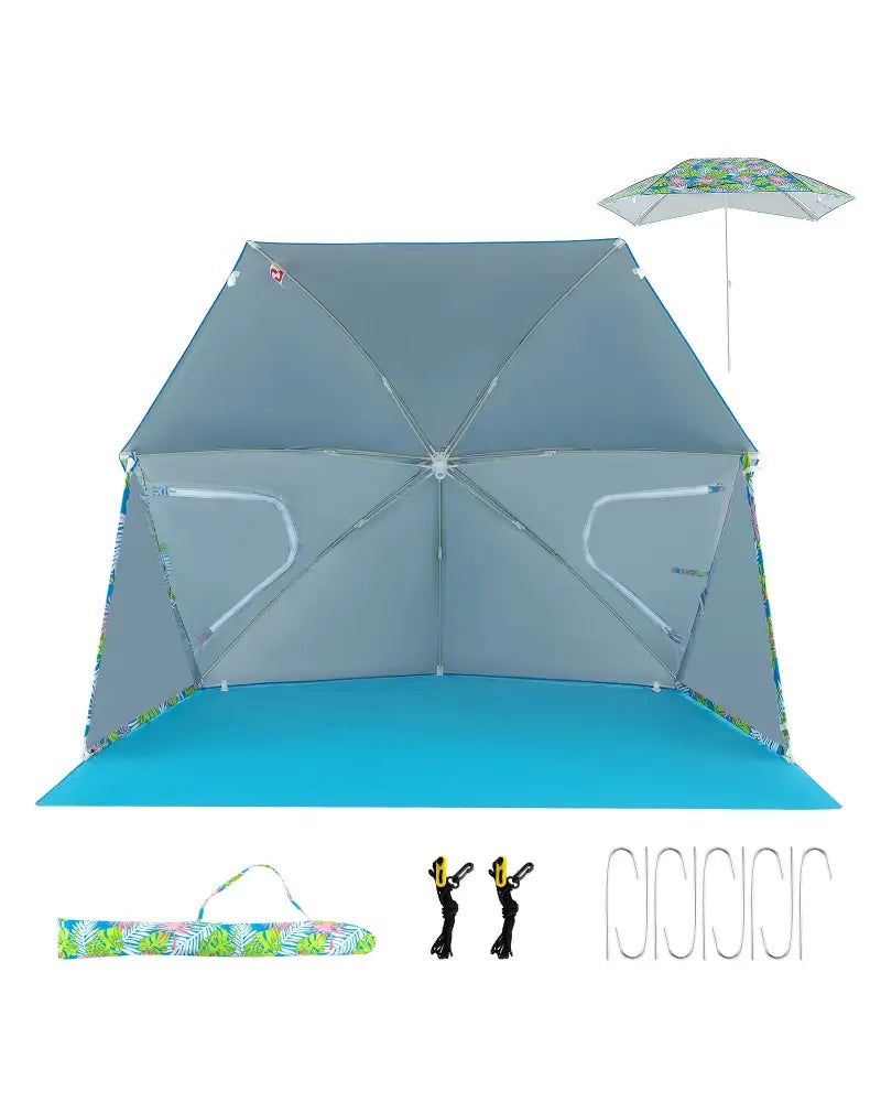 UPF50+ Sun Protection Beach Umbrella Tent with Portable Carrying Bag-Blue - Blue - Tents