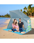 UPF50+ Sun Protection Beach Umbrella Tent with Portable Carrying Bag-Blue - Blue - Tents