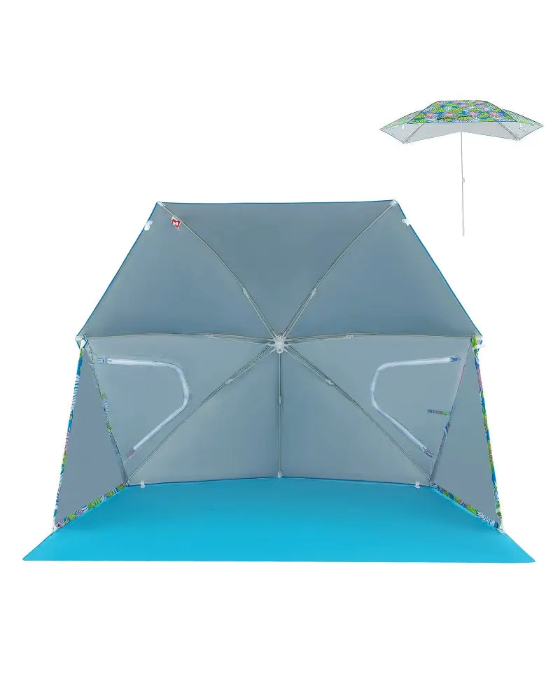 UPF50+ Sun Protection Beach Umbrella Tent with Portable Carrying Bag-Blue - Blue - Tents