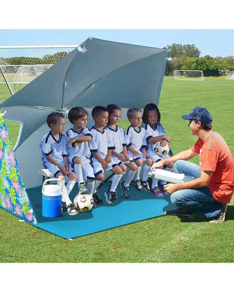 UPF50+ Sun Protection Beach Umbrella Tent with Portable Carrying Bag-Blue - Blue - Tents