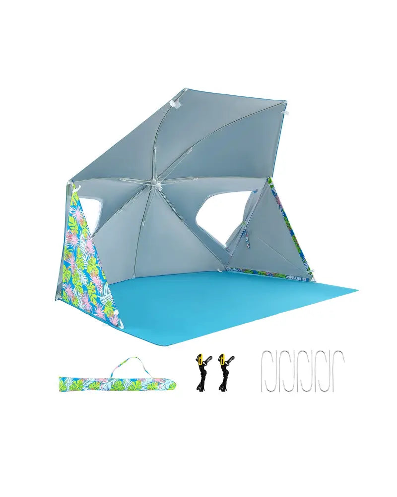 UPF50+ Sun Protection Beach Umbrella Tent with Portable Carrying Bag-Blue - Blue - Tents