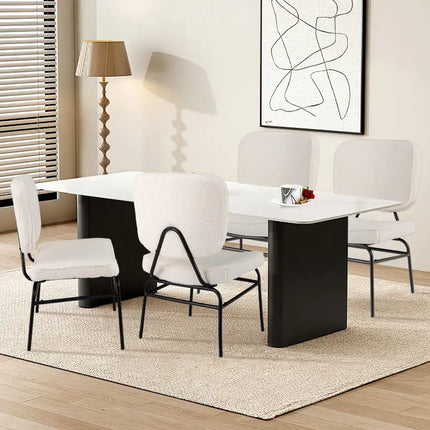 Upholstered Accent Chair Sherpa Reading Chair with Sponge Padding-Beige - Beige - Accent Chairs