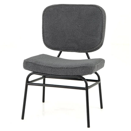 Upholstered Accent Chair Sherpa Reading Chair with Sponge Padding-Gray - Gray - Accent Chairs