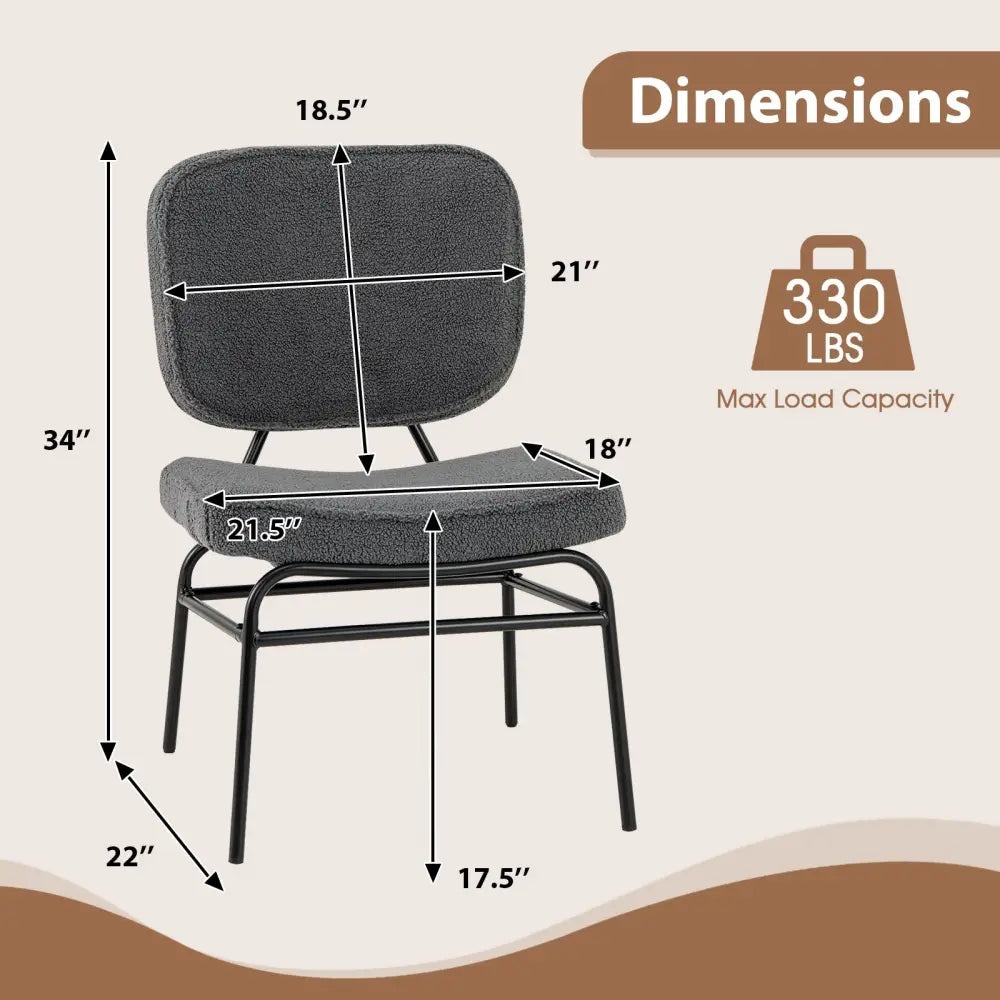 Upholstered Accent Chair Sherpa Reading Chair with Sponge Padding-Gray - Gray - Accent Chairs