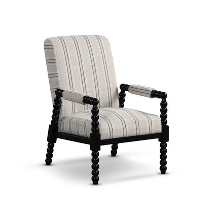 Upholstered Accent Chair with Rubber Wood Frame for Living Room-Beige - Beige - Accent Chairs