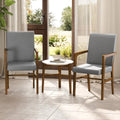 Upholstered Accent Chairs Set of 2 with High Back and Solid Wooden Frame-Gray - Gray - Accent Chairs