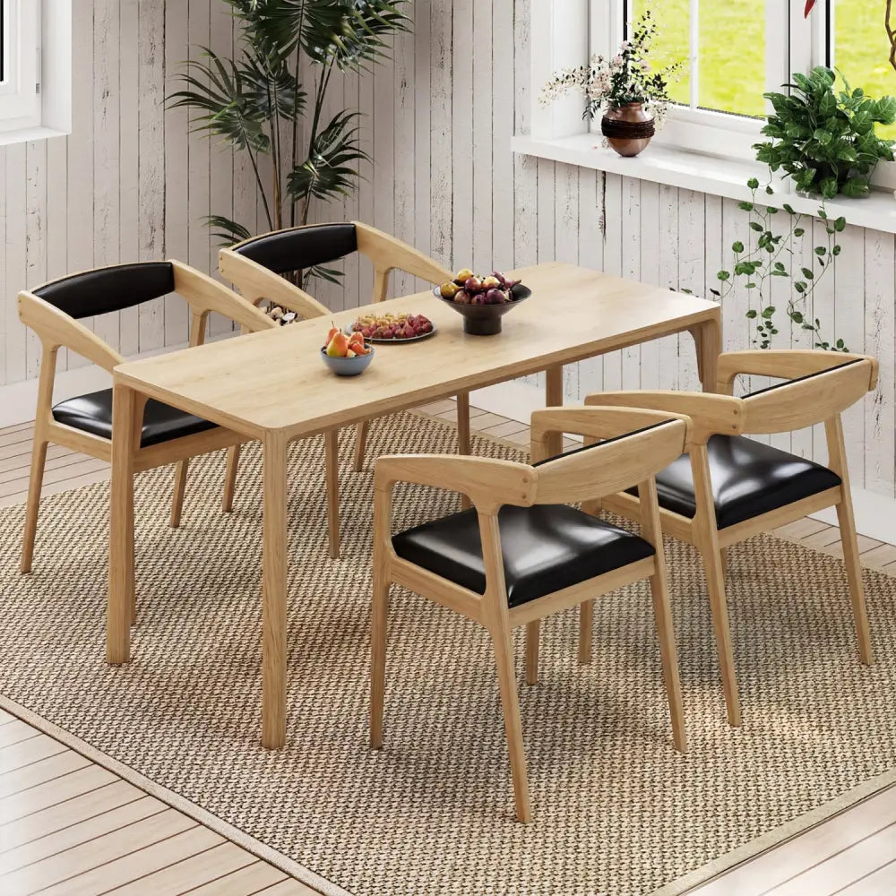 Upholstered Armchairs Set of 2 with Cozy Backrest and Padded Seat Cushion-Natural - Natural - Dining Chairs