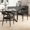Upholstered Armchairs Set of 2 with Cozy Backrest and Padded Seat Cushion-Black - Black - Dining Chairs