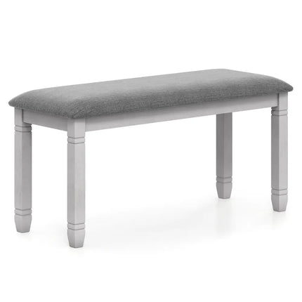 Upholstered Bedroom Bench with Padded Seat and Solid Wood Legs-Gray - Gray - Shoe Racks & Storage Benches