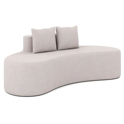 Upholstered Curved Sofa with 2 Cozy Pillows-Gray - Gray - Sofas & Loveseats