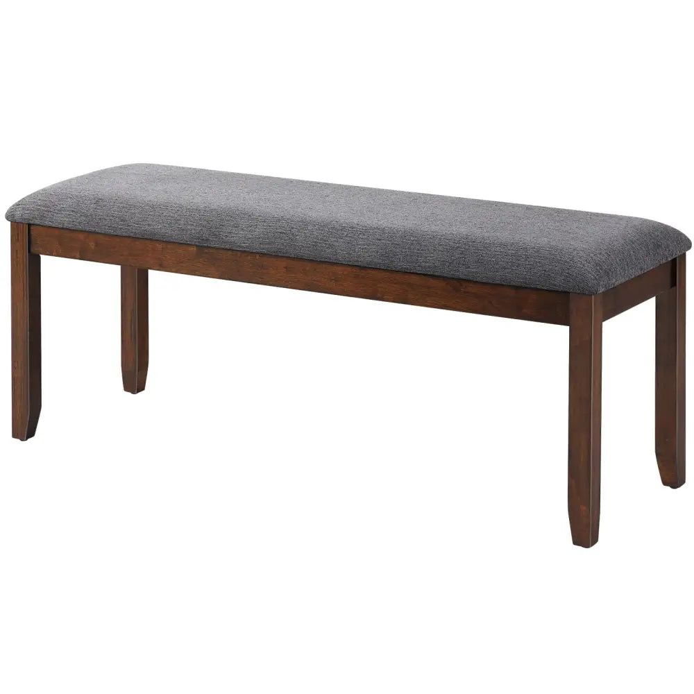 Upholstered Entryway Bench Footstool with Wood Legs - Dark Gray - Shoe Racks & Storage Benches