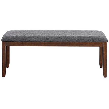 Upholstered Entryway Bench Footstool with Wood Legs - Dark Gray - Shoe Racks & Storage Benches