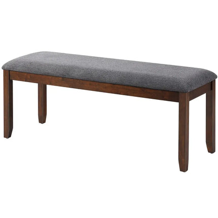 Upholstered Entryway Bench Footstool with Wood Legs - Dark Gray - Shoe Racks & Storage Benches