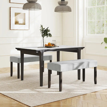 Upholstered Entryway Bench for End of Bed with Padded Seat-Gray - Gray - Shoe Racks & Storage Benches