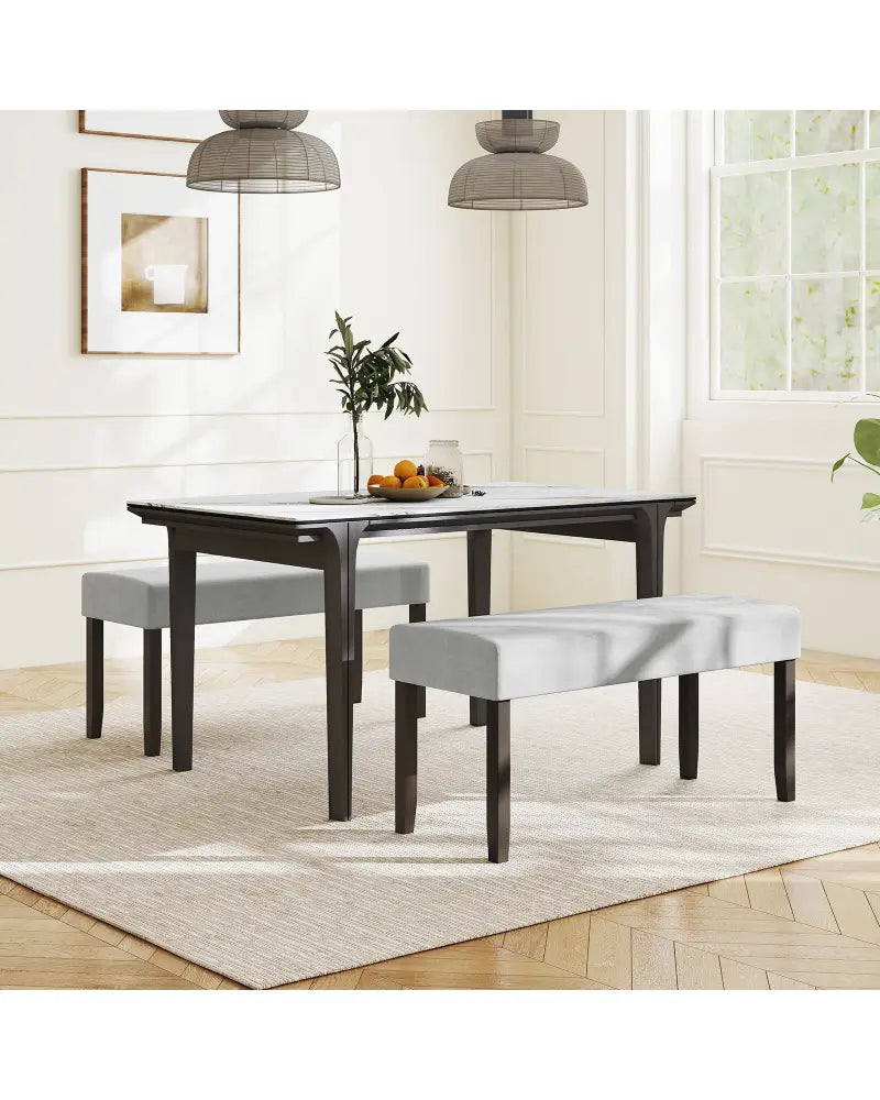 Upholstered Entryway Bench for End of Bed with Padded Seat-Gray - Gray - Shoe Racks & Storage Benches