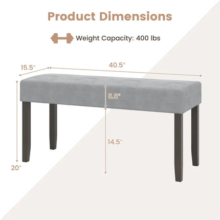 Upholstered Entryway Bench for End of Bed with Padded Seat-Gray - Gray - Shoe Racks & Storage Benches