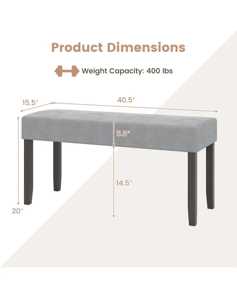 Upholstered Entryway Bench for End of Bed with Padded Seat-Gray - Gray - Shoe Racks & Storage Benches