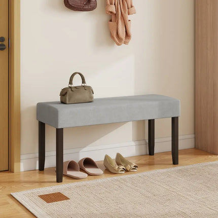 Upholstered Entryway Bench for End of Bed with Padded Seat-Gray - Gray - Shoe Racks & Storage Benches