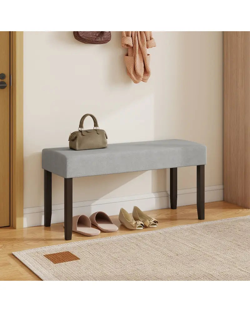 Upholstered Entryway Bench for End of Bed with Padded Seat-Gray - Gray - Shoe Racks & Storage Benches