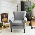 Upholstered Fabric Accent Chair with Adjustable Foot Pads-Light Gray - Light Gray - Accent Chairs