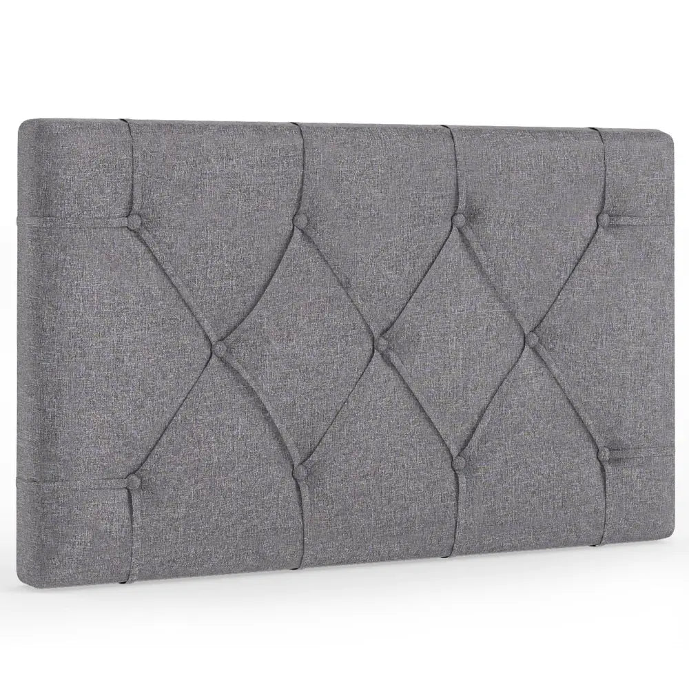 Upholstered Headboard for Twin Size Bed with Fabric Upholstery-Gray - Gray - Headboards