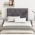 Upholstered Headboard for Twin Size Bed with Fabric Upholstery-Gray - Gray - Headboards