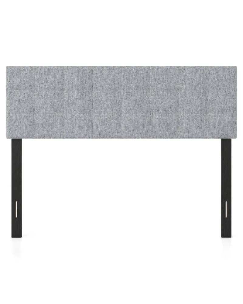 Upholstered Headboard Queen/Full Size Quilted Grid Linen Fabric Bed Frame Mount Panel-Gray - Gray - Headboards