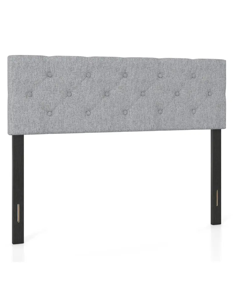 Upholstered Headboard Queen/Full Size Tufted Linen Fabric Bed Frame Mount Panel-Gray - Gray - Headboards
