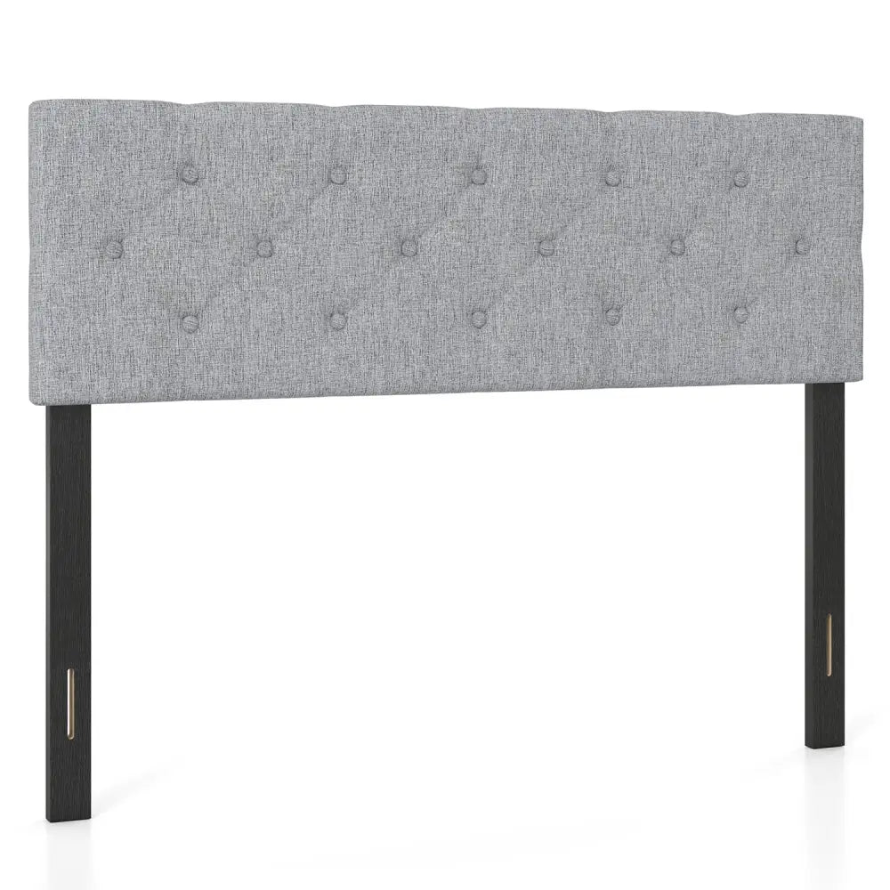 Upholstered Headboard Queen/Full Size Tufted Linen Fabric Bed Frame Mount Panel-Gray - Gray - Headboards