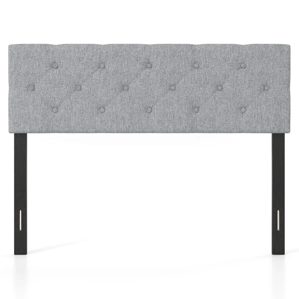 Upholstered Headboard Queen/Full Size Tufted Linen Fabric Bed Frame Mount Panel-Gray - Gray - Headboards