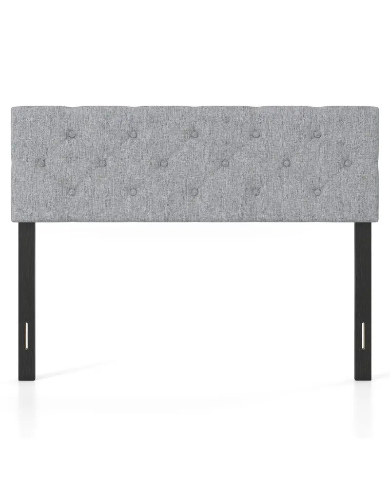 Upholstered Headboard Queen/Full Size Tufted Linen Fabric Bed Frame Mount Panel-Gray - Gray - Headboards