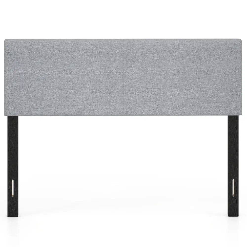 Upholstered Headboard Queen/Full Size Vertical Quilted Linen Fabric Bed Frame Mount Panel-Gray - Gray - Headboards