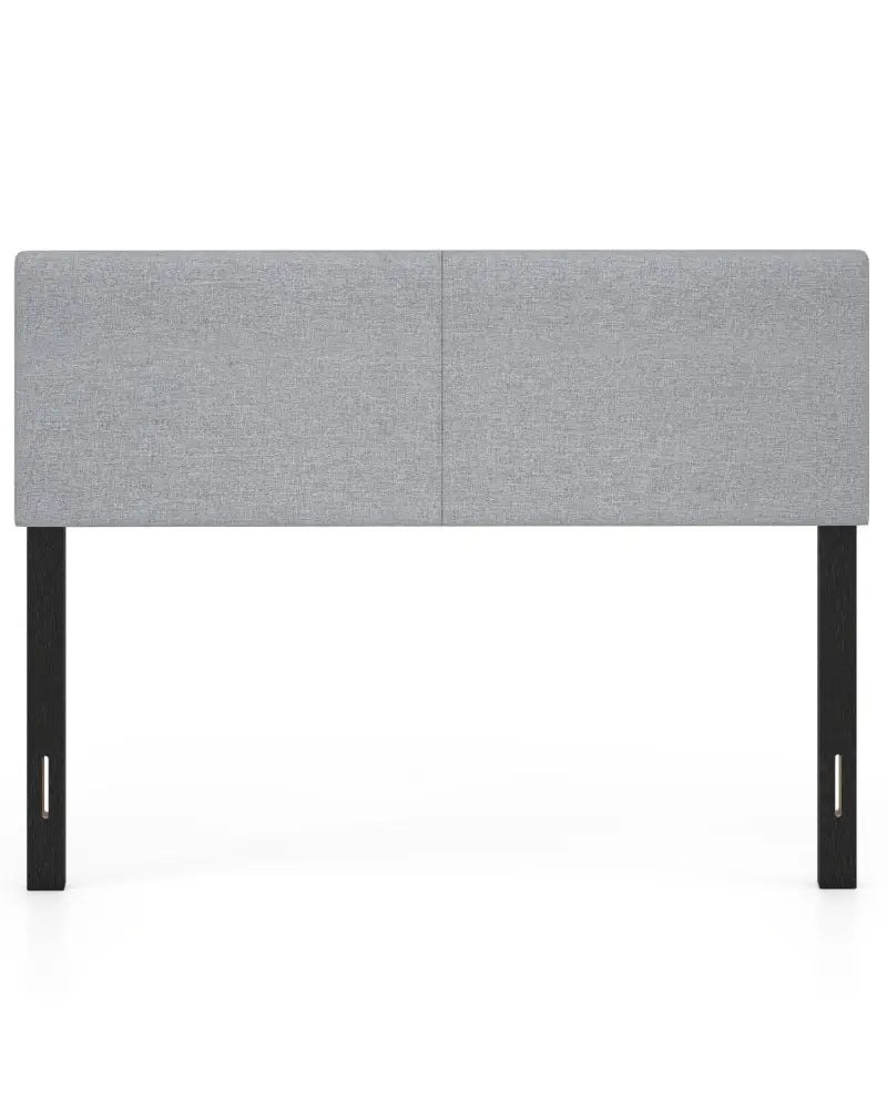Upholstered Headboard Queen/Full Size Vertical Quilted Linen Fabric Bed Frame Mount Panel-Gray - Gray - Headboards