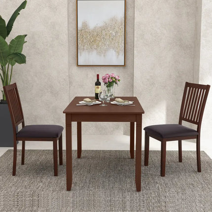 Upholstered Modern Dining Chair Set of 2 with Slanted High Backrest-Brown - Brown - Dining Chairs