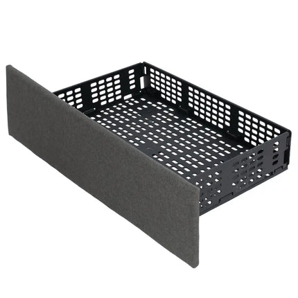 Upholstered Queen LED Bed Frame with Headboard and 4 Drawers-Queen Size - Gray - Simple Bed Frame