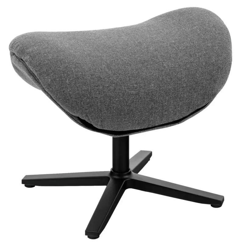 Upholstered Swivel Lounge Chair with Ottoman and Rocking Footstool-Gray - Gray - Accent Chairs